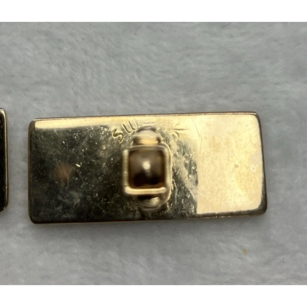 Vtg. Geometric Gold Tone Swank Cufflinks Old Money Estate Heritage Quiet Luxury